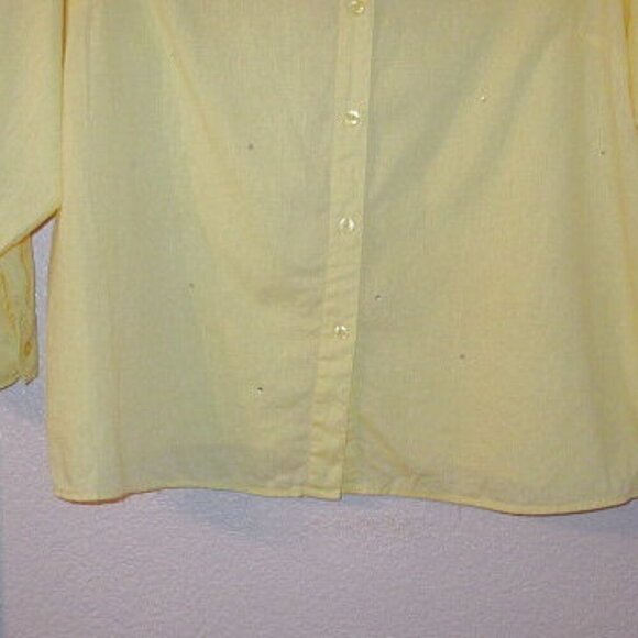 Quacker Factory 2 Piece Tunic Top 2X Butter Yellow Rhinestones Linen Bl Coastal - Picture 4 of 12